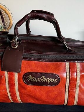 Vintage McGregor Two-Tone Brown and Tan Retro Duffel Bag